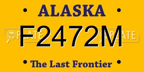 F2472M Alaska License Plate
