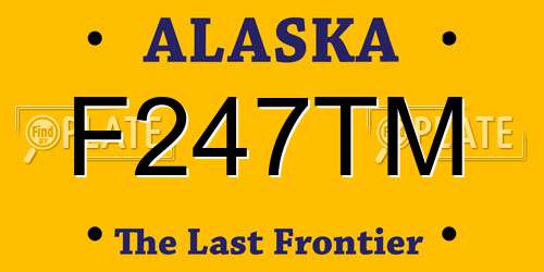 F247TM Alaska License Plate