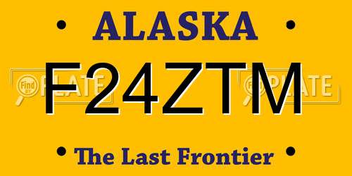 F24ZTM Alaska License Plate