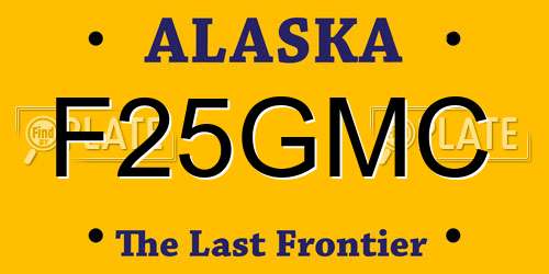 F25GMC Alaska License Plate