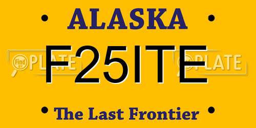F25ITE Alaska License Plate