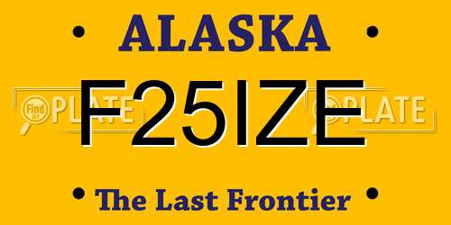 F25IZE Alaska License Plate