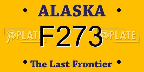 F273 Alaska License Plate