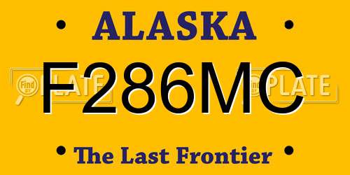 F286MC Alaska License Plate