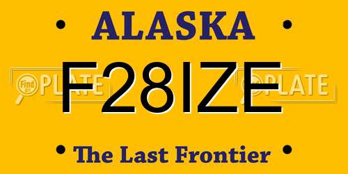 F28IZE Alaska License Plate