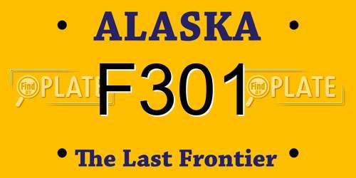 F301 Alaska License Plate