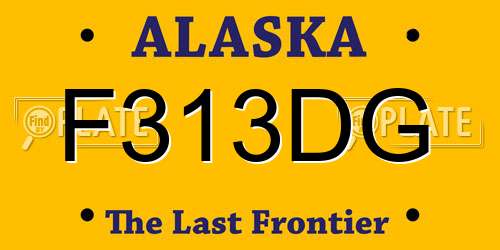 F313DG Alaska License Plate