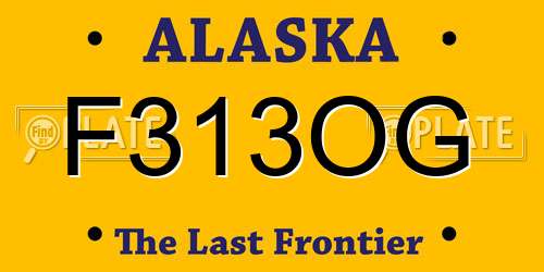 F313OG Alaska License Plate