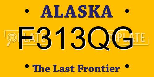 F313QG Alaska License Plate