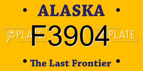 F3904 Alaska License Plate