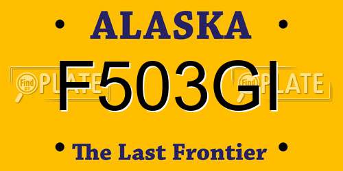 F503GI Alaska License Plate