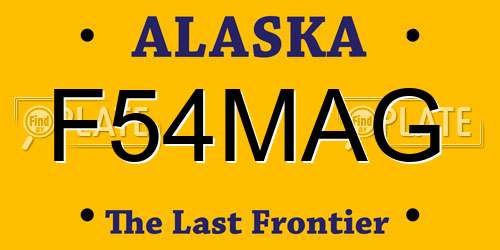 F54MAG Alaska License Plate