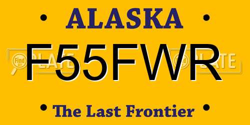 F55FWR Alaska License Plate