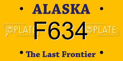 F634 Alaska License Plate