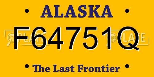 F64751Q Alaska License Plate