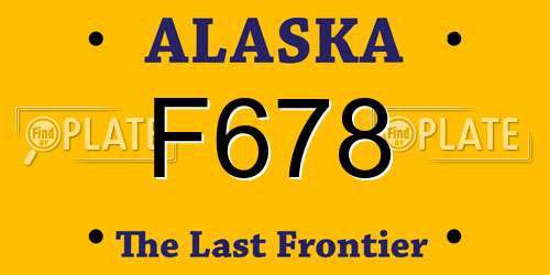 F678 Alaska License Plate