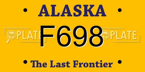 F698 Alaska License Plate