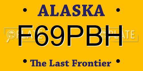 F69PBH Alaska License Plate