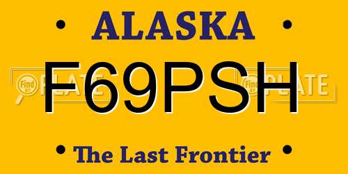 F69PSH Alaska License Plate