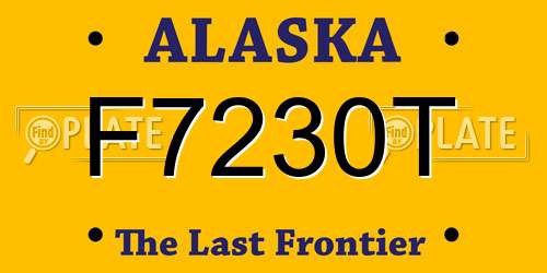 F7230T Alaska License Plate
