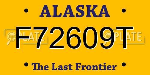 F72609T Alaska License Plate