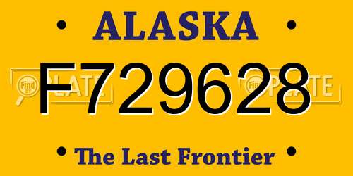 F729628 Alaska License Plate