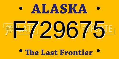 F729675 Alaska License Plate