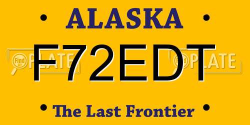 F72EDT Alaska License Plate