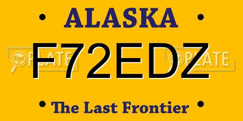 F72EDZ Alaska License Plate