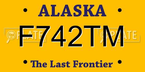 F742TM Alaska License Plate