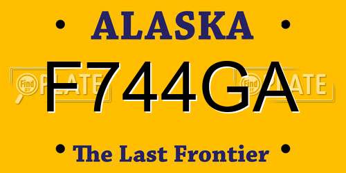 F744GA Alaska License Plate