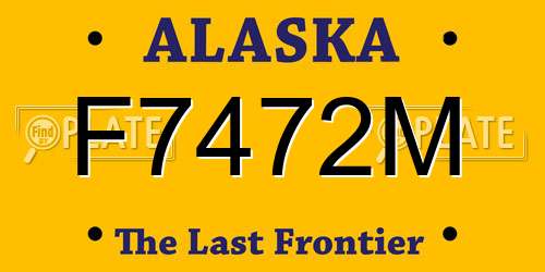 F7472M Alaska License Plate