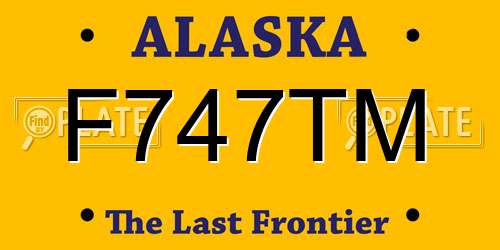 F747TM Alaska License Plate