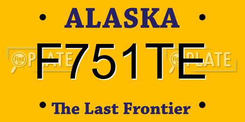 F751TE Alaska License Plate
