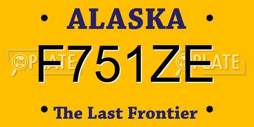 F751ZE Alaska License Plate