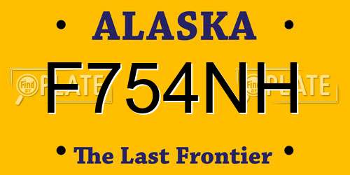 F754NH Alaska License Plate