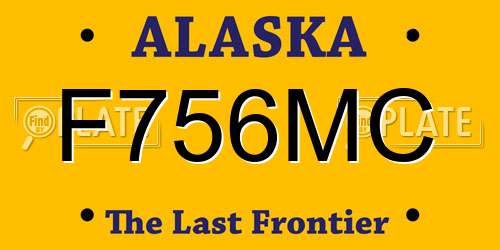 F756MC Alaska License Plate