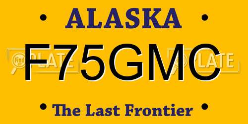 F75GMC Alaska License Plate