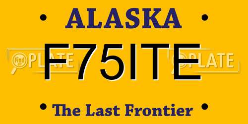 F75ITE Alaska License Plate