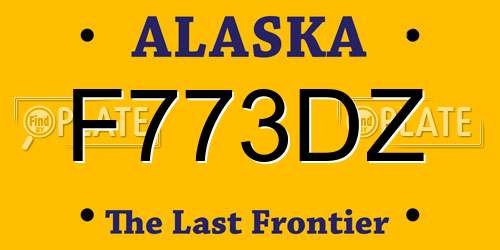 F773DZ Alaska License Plate