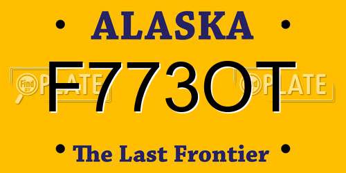 F773OT Alaska License Plate