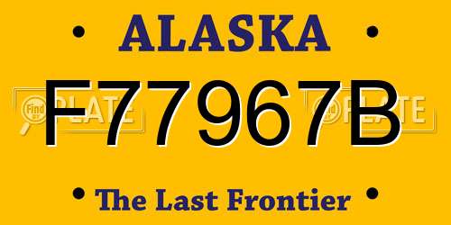 F77967B Alaska License Plate
