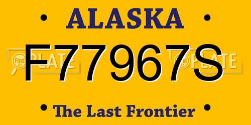 F77967S Alaska License Plate