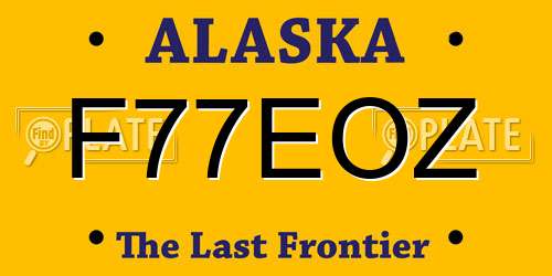 F77EOZ Alaska License Plate