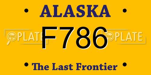 F786 Alaska License Plate