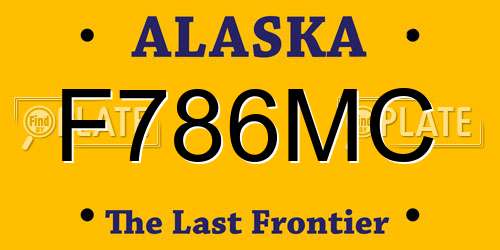 F786MC Alaska License Plate