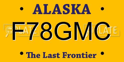 F78GMC Alaska License Plate