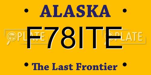 F78ITE Alaska License Plate