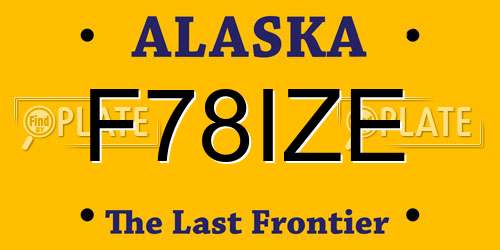 F78IZE Alaska License Plate