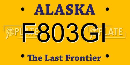 F803GI Alaska License Plate